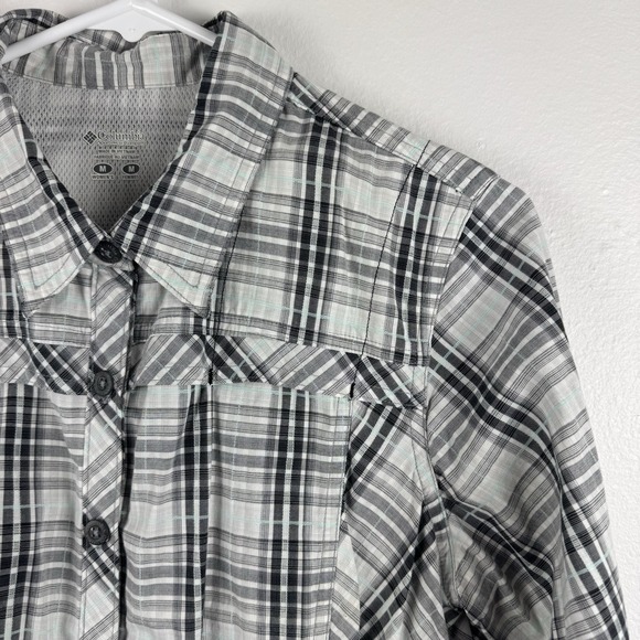 COLUMBIA‎ Womens Vented Hiking long sleeve button roll tab plaid shirt - M - Picture 3 of 12